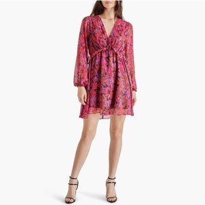Steve Madden Rami Floral Long Sleeve Chiffon Dress